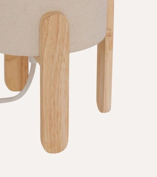 Lámpara de Mesa Rafa con Base de Madera