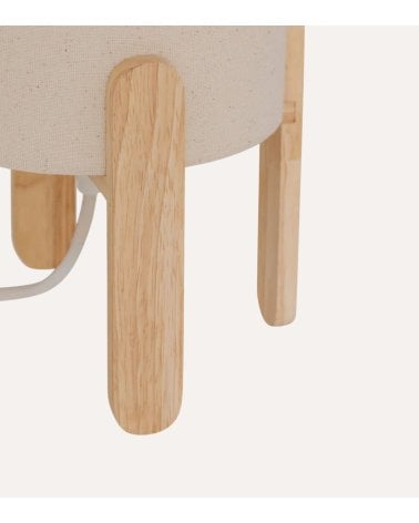 Lámpara de Mesa Rafa con Base de Madera