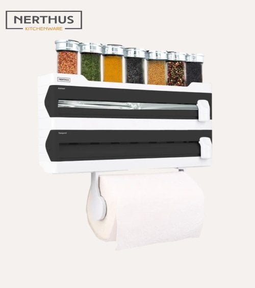 Portarrollos Triple con Estante Superior para Especieros