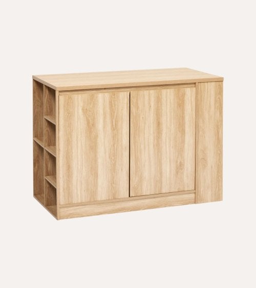 Isla de Cocina Abana con Almacenamiento de MDF