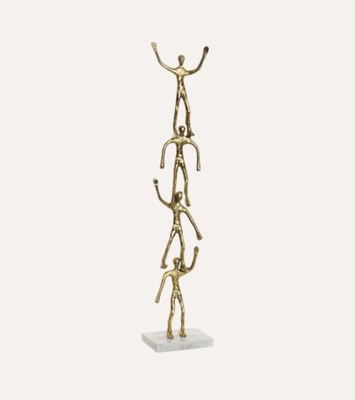 Figura Decorativa Torre de Personas de Aluminio