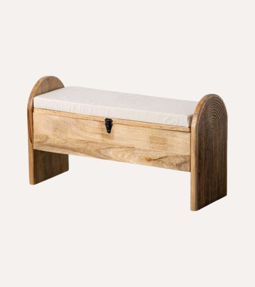 Banco Baúl Fauno de Madera de Mango