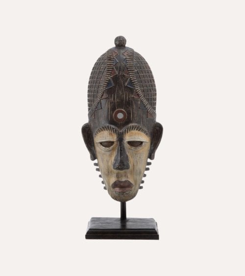 Figura Decorativa Máscara Africana de Resina