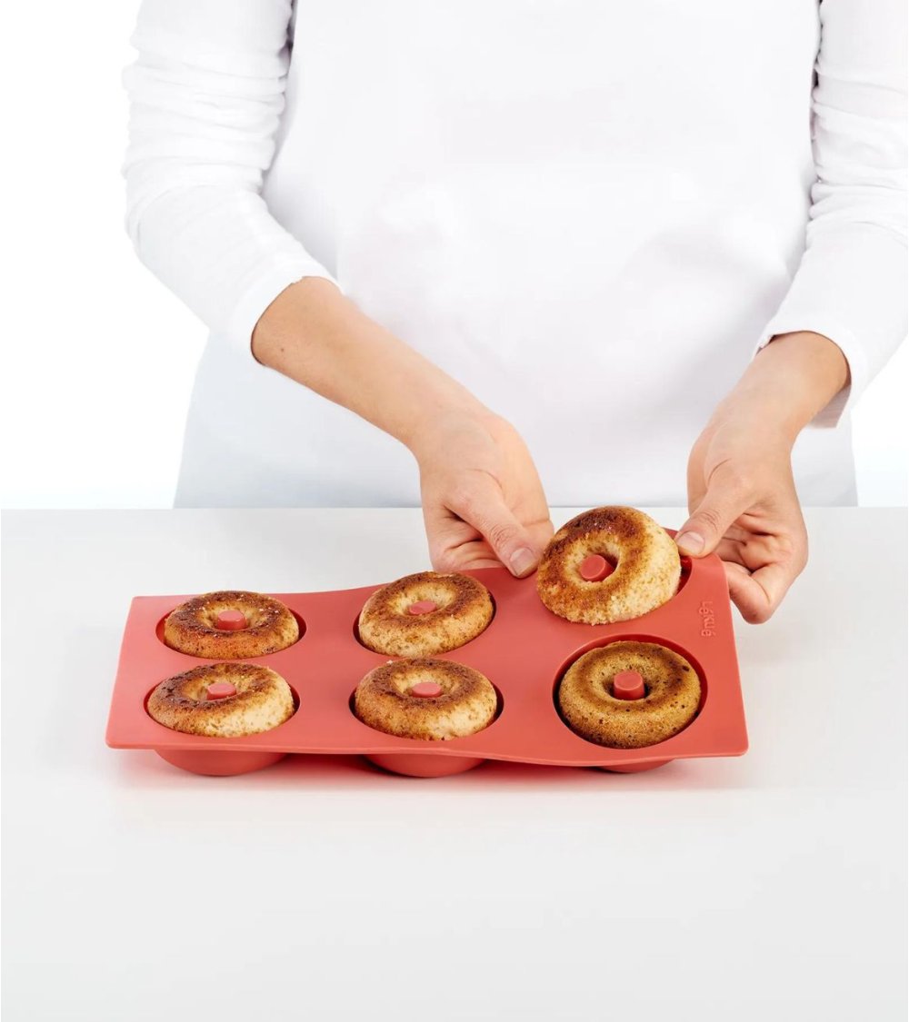 Molde 6 cavidades Donuts Silicona Silikomart