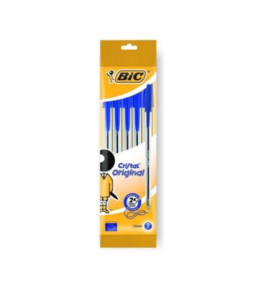 Pack de 5 Bolígrafos BIC con Tapa color Azul-1
