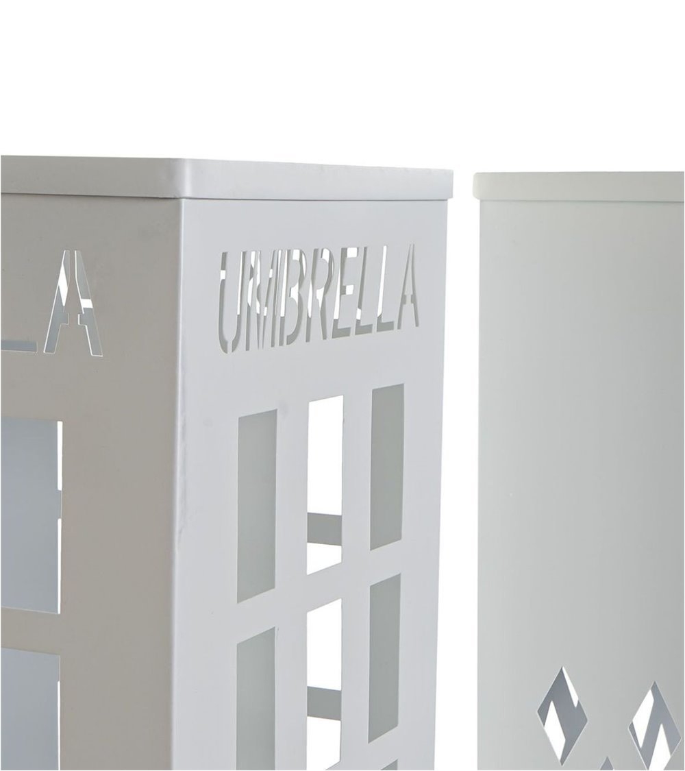 Paragüero metálico blanco Padova de 1 percha integrada color gris. Ø36x50  cm. — MadeDesign