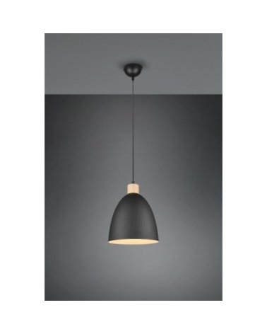 Colgante Iluminación Negro Jagger, Luz 40W, Casquillo E27 - Lámpara de Techo Moderna