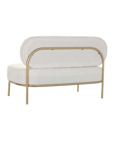 Sofa Beige de Poliester con acabado de Borreguillo - Sofá Elegante y Comodo