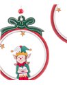 Colgante Navidad Circular de Madera con Elfo