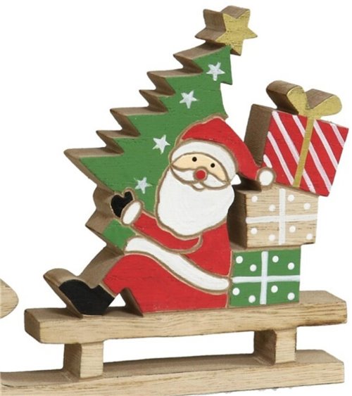 Figura de Papa Noel con Regalos en Trineo