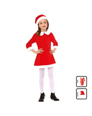 Disfraz de Papá Noel para niña 4-6 6-8 años